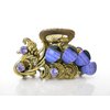 Medium peacock jeweled antique bronze hair claw clip (Primary color: Multi-color)