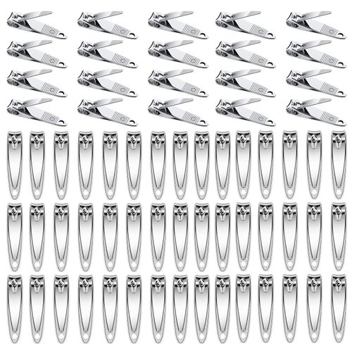 80 Pack Straight Nail Clippers Bulk,Sharp Blade Toe Nail Clippers Fingernail & Toenail Nail Clipper in Bulk,Nail Supplies Manicure Tools for Women Man Adult Homeless Care