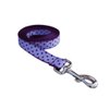 Medium Orchid/Navy Polka Dot Dog Leash: 3/4" wide, 6ft length - Made in USA.