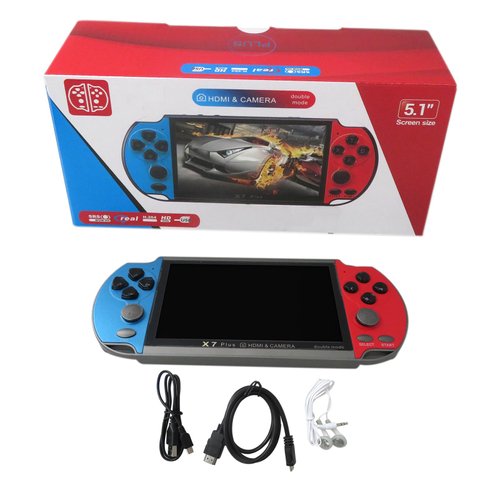 10000 Games Built-in Retro Portable Mini Handheld Video Game Console 8-Bit 5.1Inch Color LCD Kids Color Game Player Built-in 10000 Games