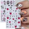 6 Sheets Halloween Nail Art Stickers Cute Ghost Nail Stickers Spider Web 3D Self Adhesive Nail Decals Gothic Spider Spooky French Nail Design Stickers for Women Girls Acrylic Manicure Salon
