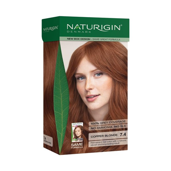 Naturigin Permanent Hair Dye, 7.4 Medium Blonde, Ammonia and Paraben Free, up to 100% Gray Hair Coverage, Long Lasting, Vegan, Cruelty Free (Packaging may vary)