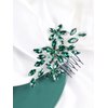 Green Rhinestone Bridal Wedding Hair Comb for Women Accessories Brihasory Handmade Headpieces for Brides Elegant Party Prom Tiaras for Girls and Women Valentine's Day Bridesmaid Gifts
