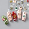 Christmas Nail Art Stickers 5D Nail Decals Gold Winter Snowflakes Nail Sticker Cute Christmas Snowman Stickers Nails Art Decoration for Women Girls Christmas DIY Nail Charms 1Sheet