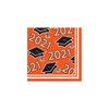 Creative Converting Orange 2021 Grad Beverage Napkins, 5"