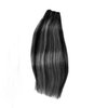 Halos Hair Extensions Natural Black Highlights Grey Fish Line Hair Extensions Human Hair Ombre Colored 1BGrey Highlight Invisible Wire Extensions Human Hair for Women 18Inch 80G