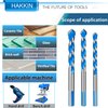 Hakkin 12 Pcs Masonry Drill Bits Set, 3mm - 12mm Concrete Drill Bits Set for Cement Glass Wall Brick Wood, Metric System Tungsten Carbide Tip Triangle Alloy Industrial Strength with Storage Case(Blue)