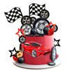 27 PCS Racing Wheel Cake Topper Tyre Cake Decorations for Man Boy Kid Birthday Party Racing Theme Party Race Car Party Favor Supplies (01)