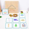 Auvewilo Wooden Geoboard with Rubber Bands, STEM Educational Toy for Spatial Reasoning and Fine Motor Skills Kids 3 Years+