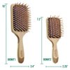 Giorgio Eco Friendly Wooden Bristle Hairbrush - Bundle Detangling Brush and Hair Growth Brush for Thick or Long Hair - Paddle Hair Brush Made with Anti Static Beechwood, Silicone Massage Cushion