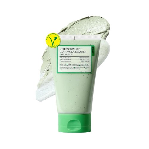 FULLY Green Tomato Clay Mask Cleanser, Pore Purifying with 49% Green Tomato Extract, Sebum & Clogged Pore Care, Exfoliation, Fragrance-Free, Vegan & Dermatologically Tested, 4.05 fl.oz