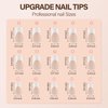 Vansiho French Gel Nail Tips, 150Pcs Long Square Gel Nail Tips, French Tips Press on Nails, French Square 3 in 1 Pre-French Gel Tips, Fake Nails for Nail Art DIY 15 Sizes