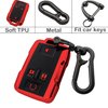 Kirsnda for Chevrolet key fob cover case with keychain,Soft TPU key Shell/skin,4-Buttons fit GMC chevy Colorado Silverado Suburban Tahoe Silverado Remote Key Vehicle Accessories(Red)