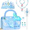 Mermaid Toys,Toddler Purse, Girls Purse Mermaid Play Purse for Little Girls Play Jewelry Birthday for Toddler Girls Age 3 4 5 6 7 8 Years Old (Blue)