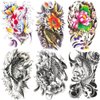 Oottati 6 Sheets 21x15cm Old School Koi Carp Lucky Golden Fish Arm Leg Temporary Tattoo Stickers Perfect for Parties, Events and More