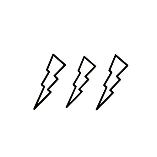Oottati Waterproof Tiny Cute Fake Hand Neck Temporary Tattoos Stickers 2 Sheets Lightning Simple Totem Symbols