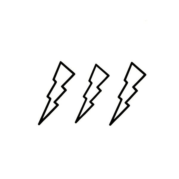 Oottati Waterproof Tiny Cute Fake Hand Neck Temporary Tattoos Stickers 2 Sheets Lightning Simple Totem Symbols