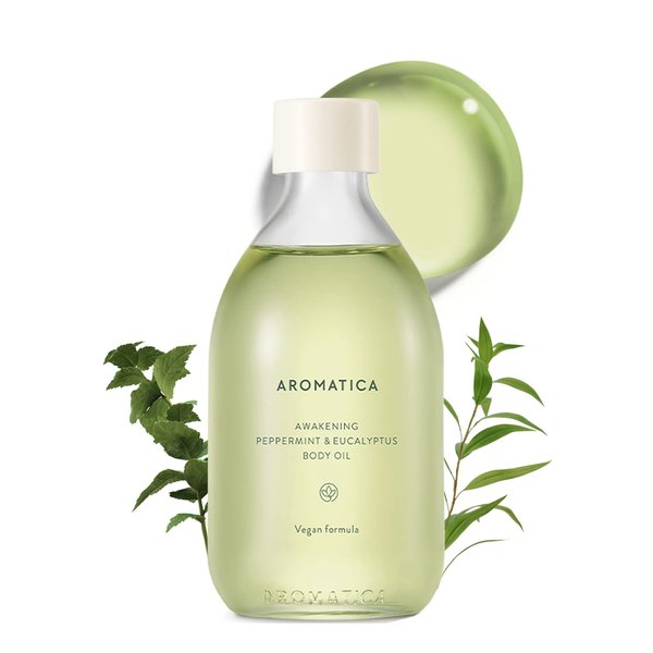 AROMATICA Awakening Body Oil Peppermint & Eucalyptus - 100ML / 3.38 fl. oz. - Aromatherapy Massage Oil | Scented Body Oil After Shower for Women