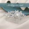 Yean Crystal Bride Wedding Hair Comb Silver Rhinestone Bridal Hair Accessories Pearl Wedding Headpieces for Bride and Women (Style A)