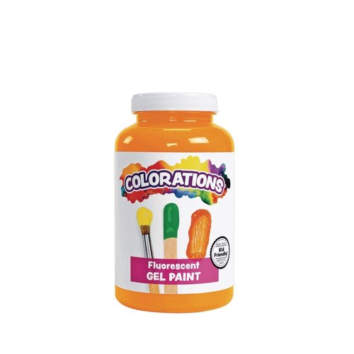 Colorations® Gel Paint, Fluorescent Neon Orange, 16oz, Non-Toxic, Safe, Painting, Gel Paint, Kids Paint, Washable Paint, Finger Paint, Paint for Kids, Washable Paint for Kids, Art and Crafts