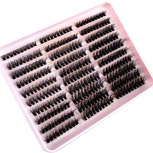 HBZGTLAD Fluffy Cluster Lashes 40D60D80D100D120D Natural Thick Eyelash Clusters D Curl Individual Lashes DIY Eyelashes Extension (300pcs 60P80P100P)