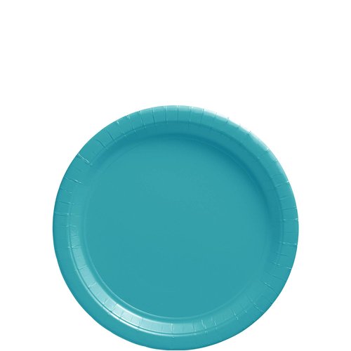 Caribbean Round Paper Plates - 6.75" (50 Pc) - Sturdy & Eco-Friendly Party Essentials - Perfect for Celebrations & Events