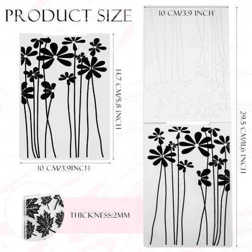 Mumufy 20 Pcs Embossing Folders for Card Making 3D Embossing Folders DIY Plastic Embossing Template Stencil Paper Card Decorating Mold for Scrapbook Photo Album DIY Craft, 11.7 x 3.9 Inch (Vintage)