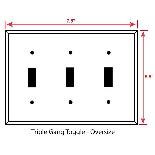 Art Plates - Triple Gang Toggle OVERSIZE Switch Plate - OVER SIZE Decorative Metal Wall Plate - Piglets - (Made in USA)