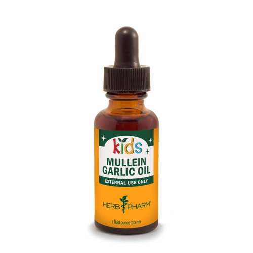 Herb Pharm Kids Mullein and Garlic Oil, 1 Fl Oz, Calendula, Garlic, Mullein, St. John&#39;s Wort, Oli...