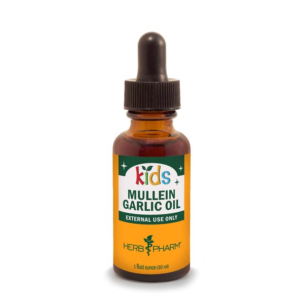 Herb Pharm Kids Mullein and Garlic Oil, 1 Fl Oz, Calendula, Garlic, Mullein, St. John's Wort, Olive Oil