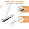 Nail Clipper Set,Professional Fingernail and Toenail Clipper Cutters with Nail File,for Both Men and Women (Silver)