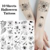 FANOST 22 Sheets Halloween Spider Face Tattoos, Halloween Spider Temporary Tattoos, Spider Web Face Tattoos Stickers, Witch Face Tattoos, Halloween Tattoos for Kids Adults, Halloween Cosplay Tattoos