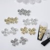 3D Alloy Bow Nail Charms for Acrylic Nails Metal Bows Gold Silver Gray Bow Knot Nail Art Charms Cute Bow Charms Kawaii Bow Nail Accessories Nail Jewels for Women Girls Daily Manicure 30pcs