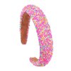 Totelux Sprinkle Candy Headband Rainbow Padded Wide Hair Bands Glitter Confetti Donut Hair Accessories for Women Girl Birthday Party Supplies