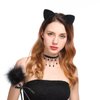 JHJEWH Cat Ear Headbands Halloween Hair Accessories for Women Halloween Cosplay Costume Accessories Cat Ear Headband for Girls Cat Woman Black Cat Ears for Adult