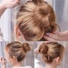 Hair Bun Maker French Twist Hair Fold Wrap Snap - Ballet Bun for Women and Kids (1 Brown, 1 Light Brown，1 Black)