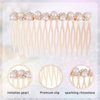 Mozeat Lens Pearl Decorative Hair Comb, 2 Pieces, Alloy, White, for Women Bridal Accessories