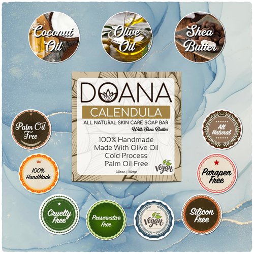 Rice Soap Bar - Now with SHEA BUTTER - Vegan With Olive Oil and Coconut Oil, Palm Oil Free, Moisturizing, Brightening Bath Wash for All Skin (Pack of 1)