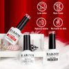 RARJSM Black White Gel Nail Polish Red Nail Polish Set Soak Off Gel Polish 3PCS 7.5ML UV LED Curing Required Nail Polish Nail Art French Manicure DIY at Home
