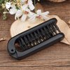 Travel Hair Brush Foldable Hairbrush Pocket-fit Mini Hairbrush Wild Boar Bristle Travel Hairbrush for Men, Women and Children Compact Finishing Hairbrush Dry and Wet Straight Curls (black)