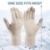 Trifabricy Winter Gloves for Women - Warm Soft Fleece Lined Winter Wool Gloves, Touchscreen Gloves, Elastic Cuff Knit Texting Womens Winter Gloves, Khaki