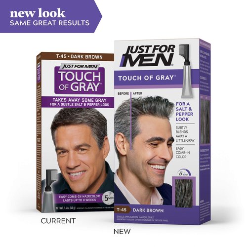 JUST FOR MEN Touch of Gray Hair Treatment T-45 Dark Brown, 1 Each (Pack of 8)