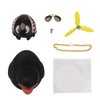 wonuu Rubber Duck Car Decorations Black Duck Car Dashboard Ornaments with Propeller Helmet