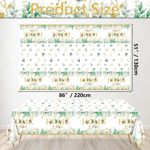 4Pcs Home Sweet Home Tablecloth - Housewarming Decorations Table Cover, Rectangular Key House Decoration Table Cloth for New Home Decoration House Warming Wedding Party Supplies, 51x86 Inch