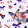 4th of July Nail Art Stickers American Independence Day Nail Decals Patriotic Design Nail Stickers 3D Self-Adhesive I Love USA Flags Heart Star Acrylic Nail Art Supplies for Nail Decoration 8 Sheets