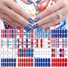 JERCLITY 224 Pieces 16 Sheets 4th of July Nail Wraps Independence Day Nail Polish Strips with Nail File Patriotic American Flag Nail Strips Self-Adhesive Solid Color Nail Stickers for Memorial Day