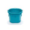 Little Giant® Flat Back Plastic Animal Feed Bucket | Animal Feed Bucket with Metal Handle | Horse Feed & Water Bucket | 8 Quarts | Teal