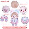 DarkBlue brand's 20cm Original Cute Dolls Kawaii, Plush Cotton Doll,Anime Plush Soft Stuffed Dress up Doll,with Jointed Skeleton&Doll Clothes,Children’s Good Anime Plush Cotton Doll(Doll Named:MOMO)