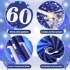 Blue 60th Birthday Decorations for Men Women, Navy Blue Silver Happy 60th Birthday Yard Banner, Blue 60th Birthday Balloons for 60th Birthday Anniversary Party Decorations Supplies