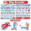 48PCS Airplane Party Favors 24PCS Tattoos 24PCS Slap Bracelets Wristbands Themed Birthdays Party Supplies Decorations Decor Pattern Girls Boys Gifts School Classroom Prize Carnival Christmas Reward